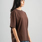 DARK BROWN SUMMER MELTON BOX TEE