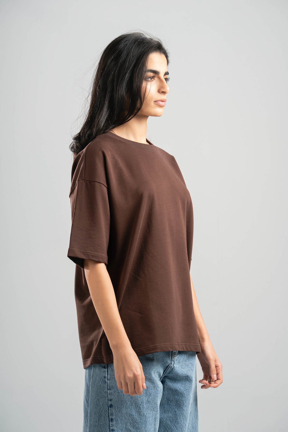 DARK BROWN SUMMER MELTON BOX TEE