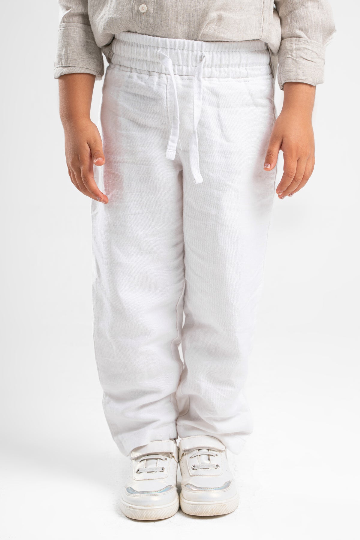 WHITE LITTLE ONES LINEN PANT