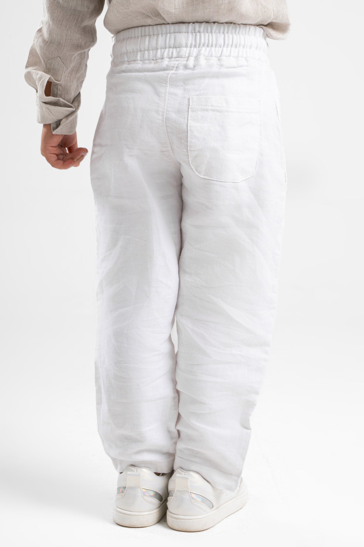 WHITE LITTLE ONES LINEN PANT