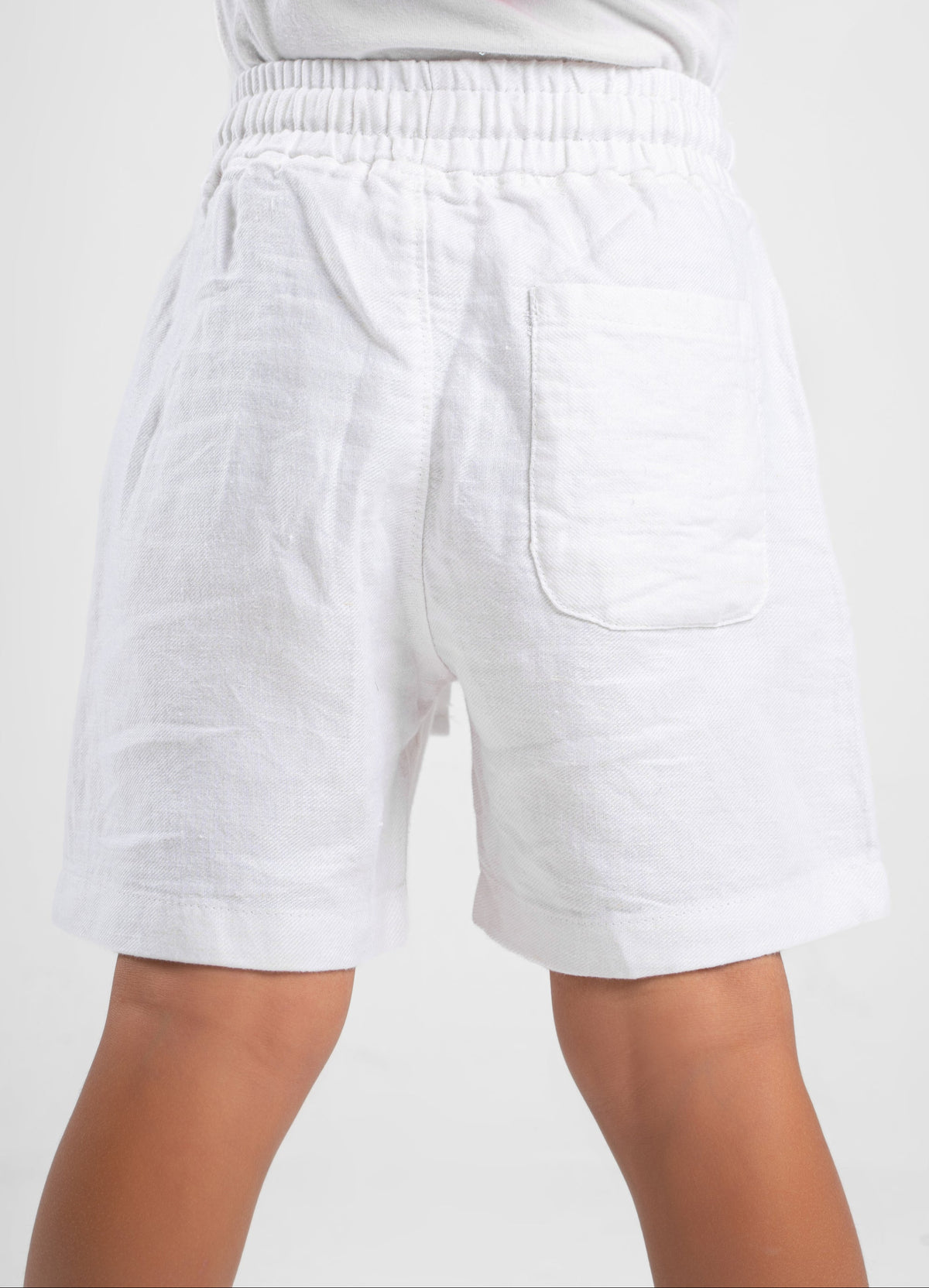 WHITE LITTLE ONES LINEN SHORT