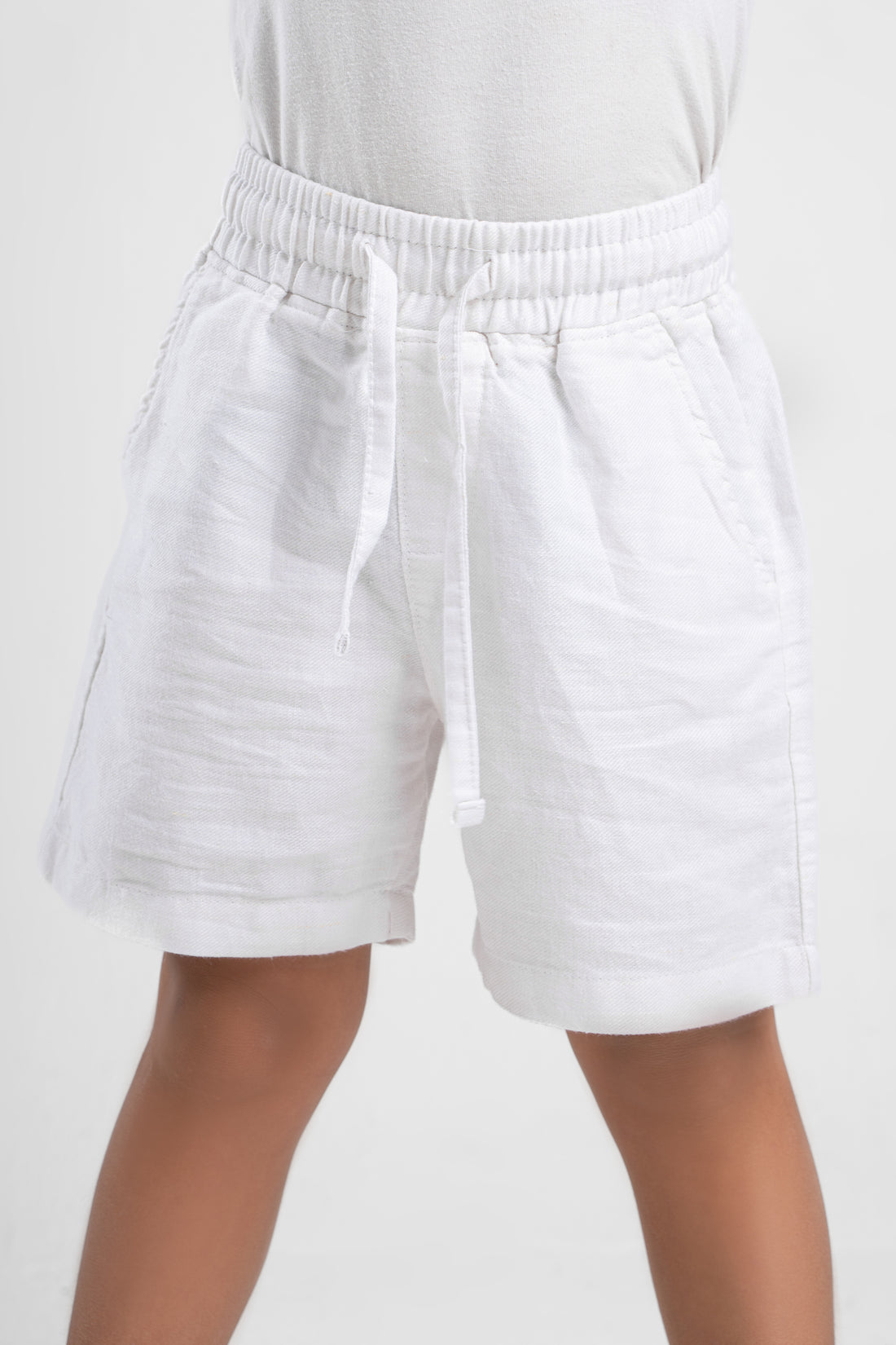 WHITE LITTLE ONES LINEN SHORT