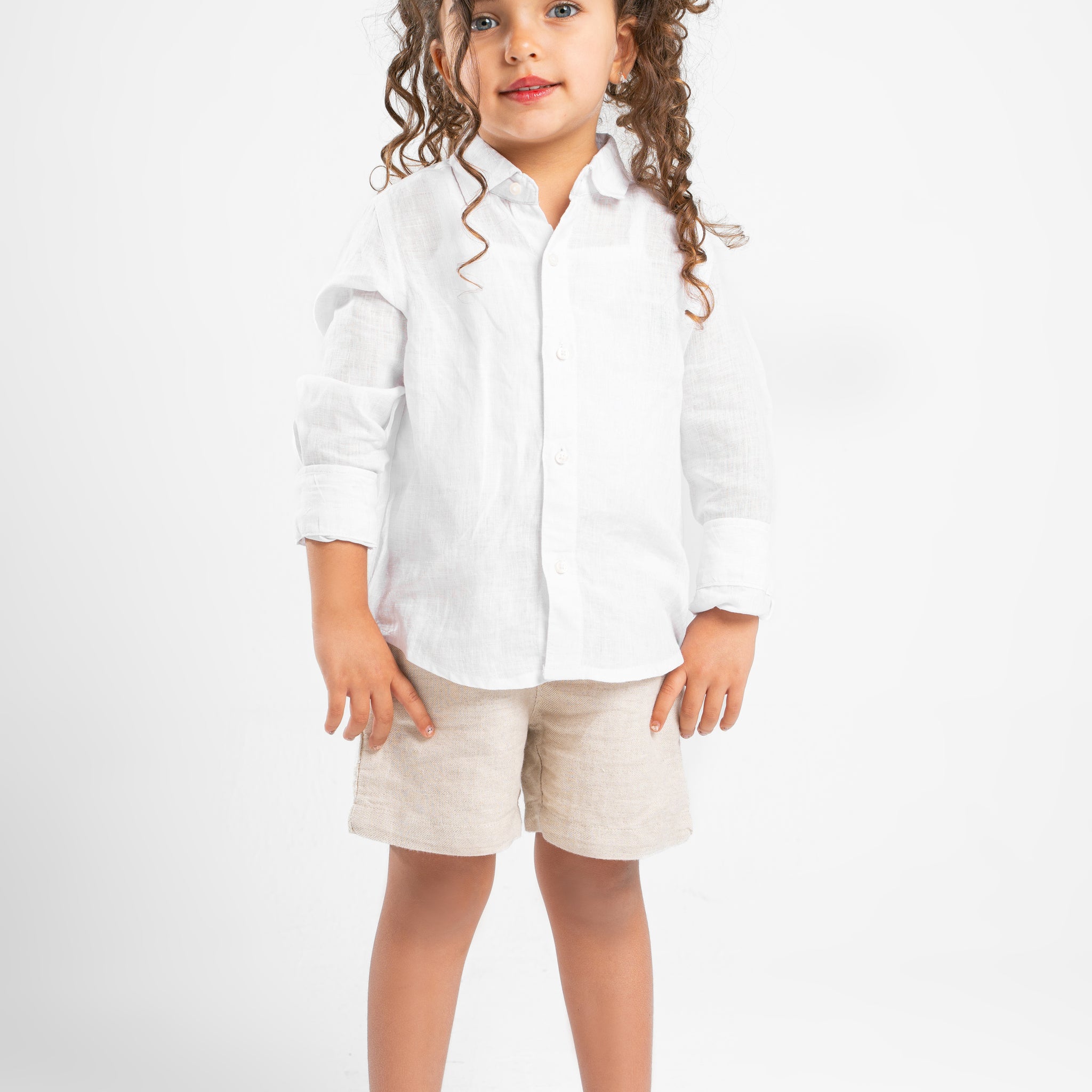 WHITE LITTLE ONES LINEN SHIRT
