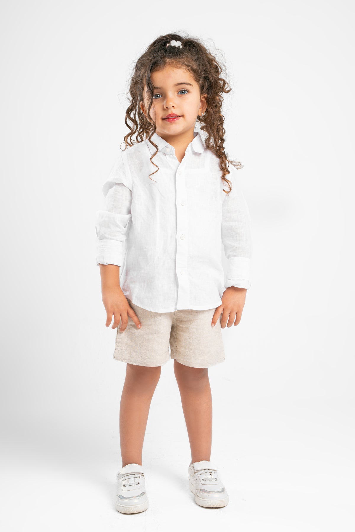WHITE LITTLE ONES LINEN SHIRT