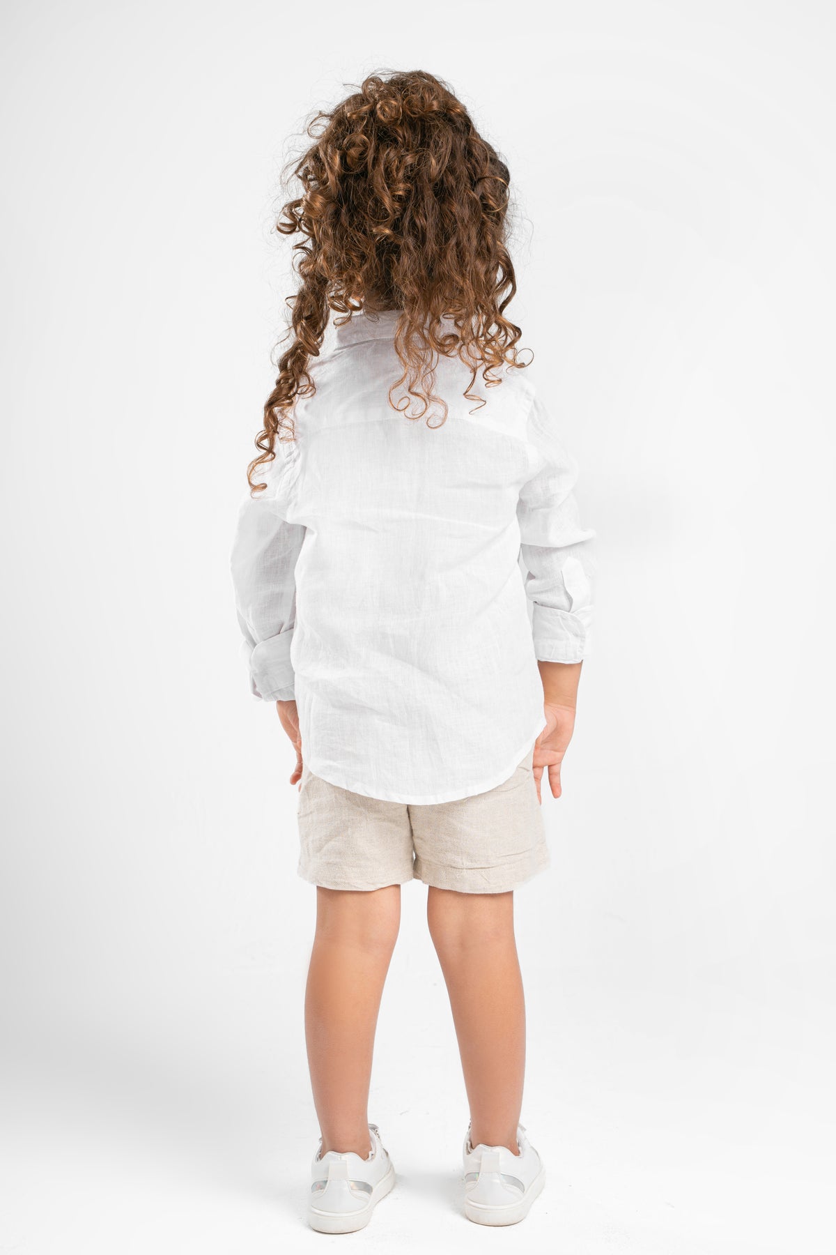 BEIGE LITTLE ONES LINEN SHORT
