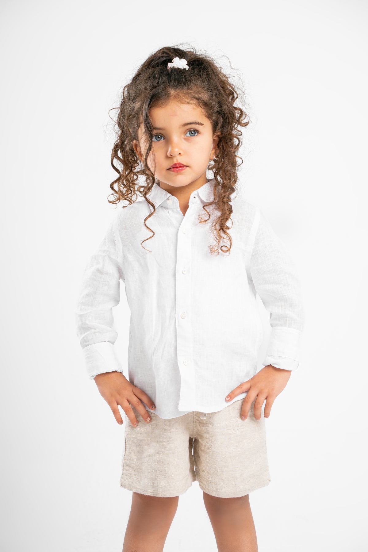 WHITE LITTLE ONES LINEN SHIRT