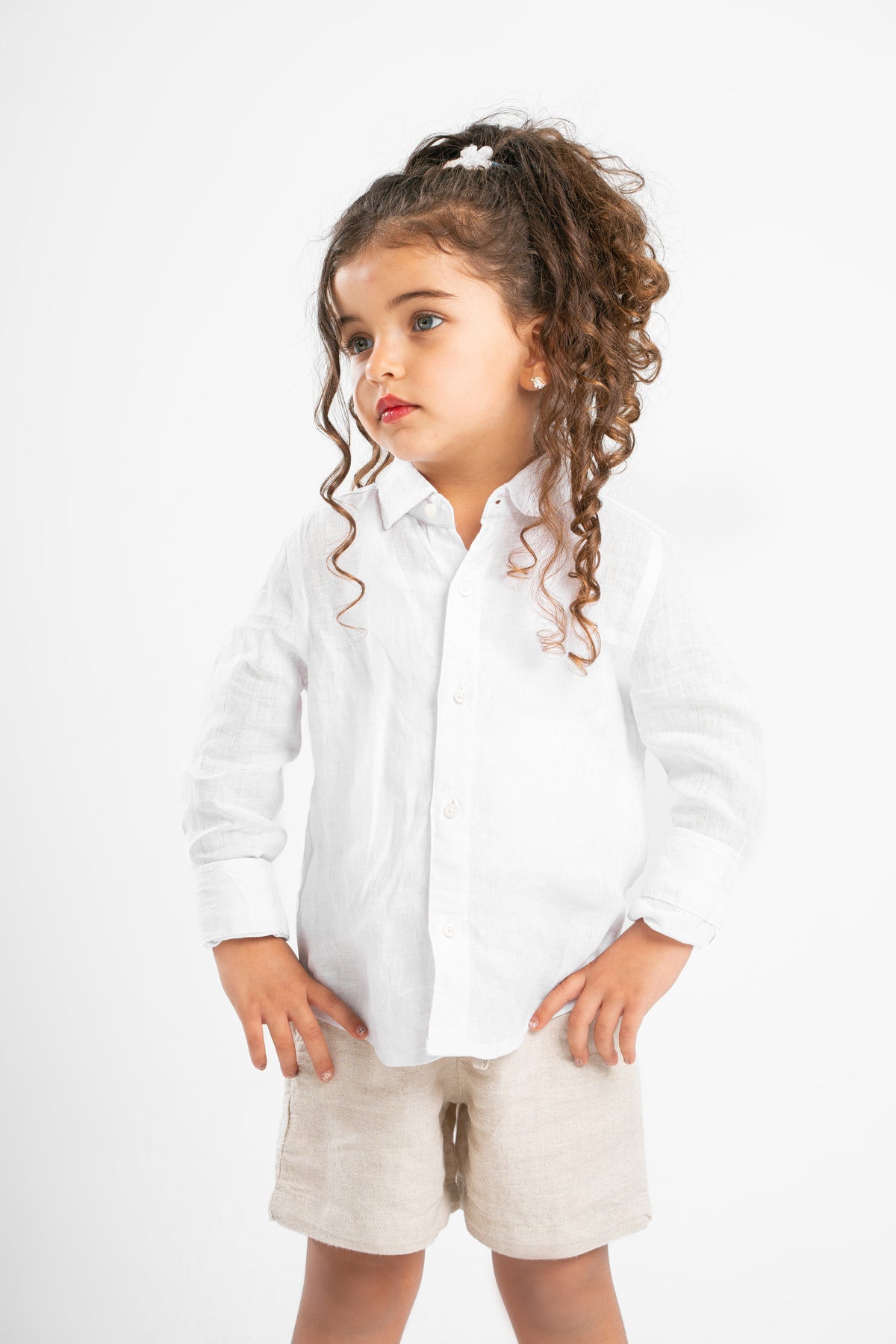 WHITE LITTLE ONES LINEN SHIRT