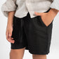 BLACK LITTLE ONES LINEN SHORT