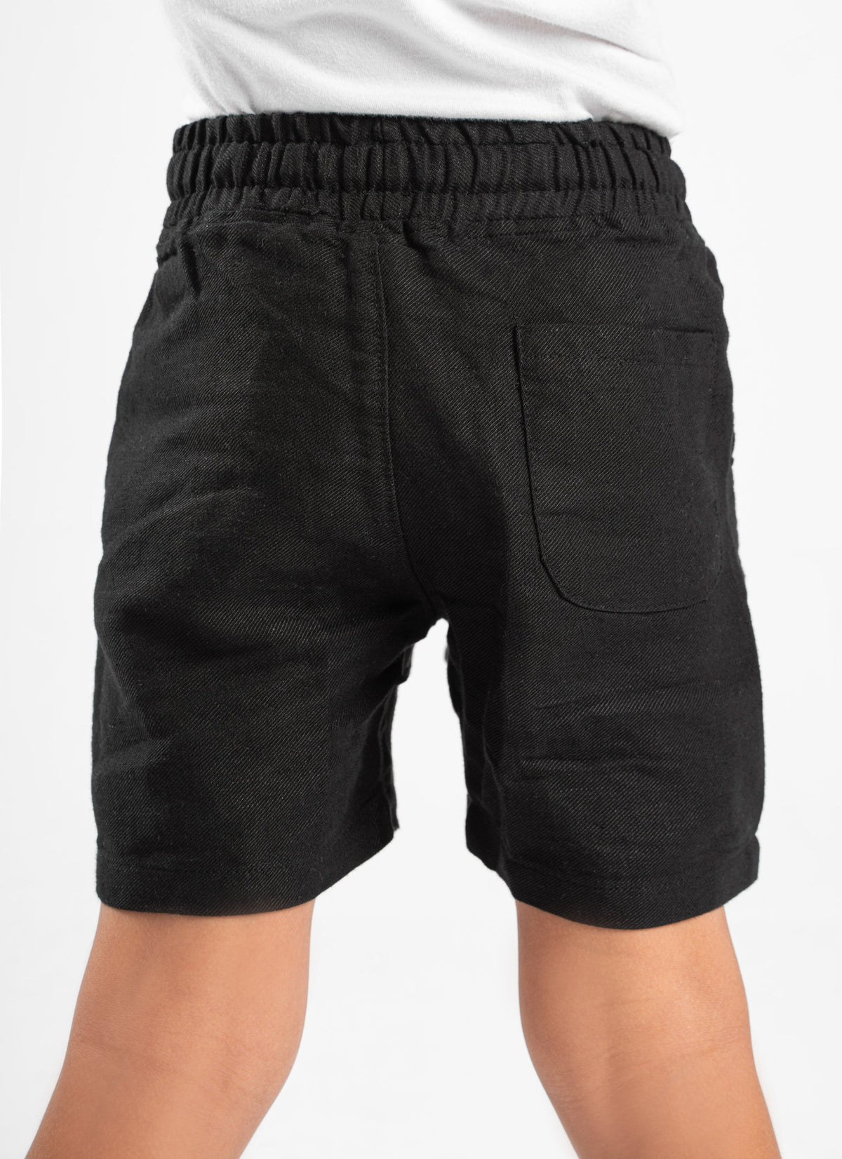 BLACK LITTLE ONES LINEN SHORT
