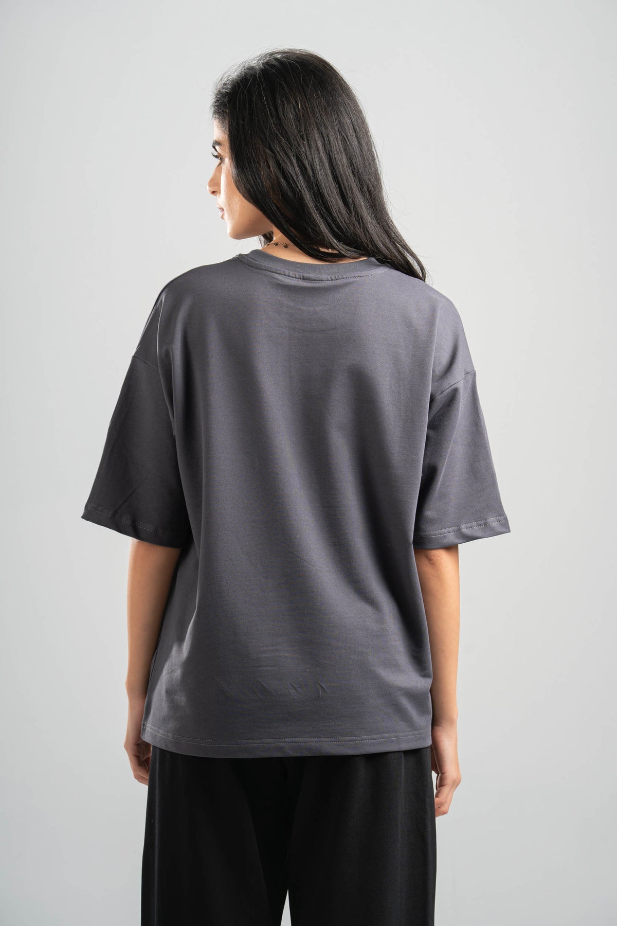 DARK GREY SUMMER MELTON BOX-TEE