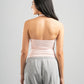 LIGHT PEACH HALTER NECK BASIC TOP