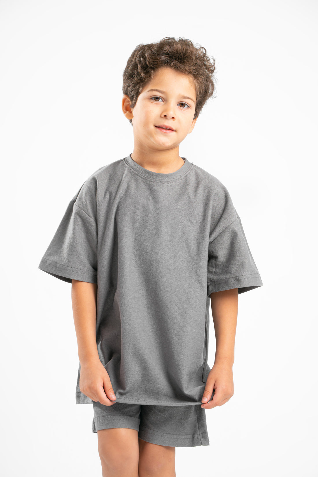 DARK GREY LITTLE ONES DUSTY BOX-TEE