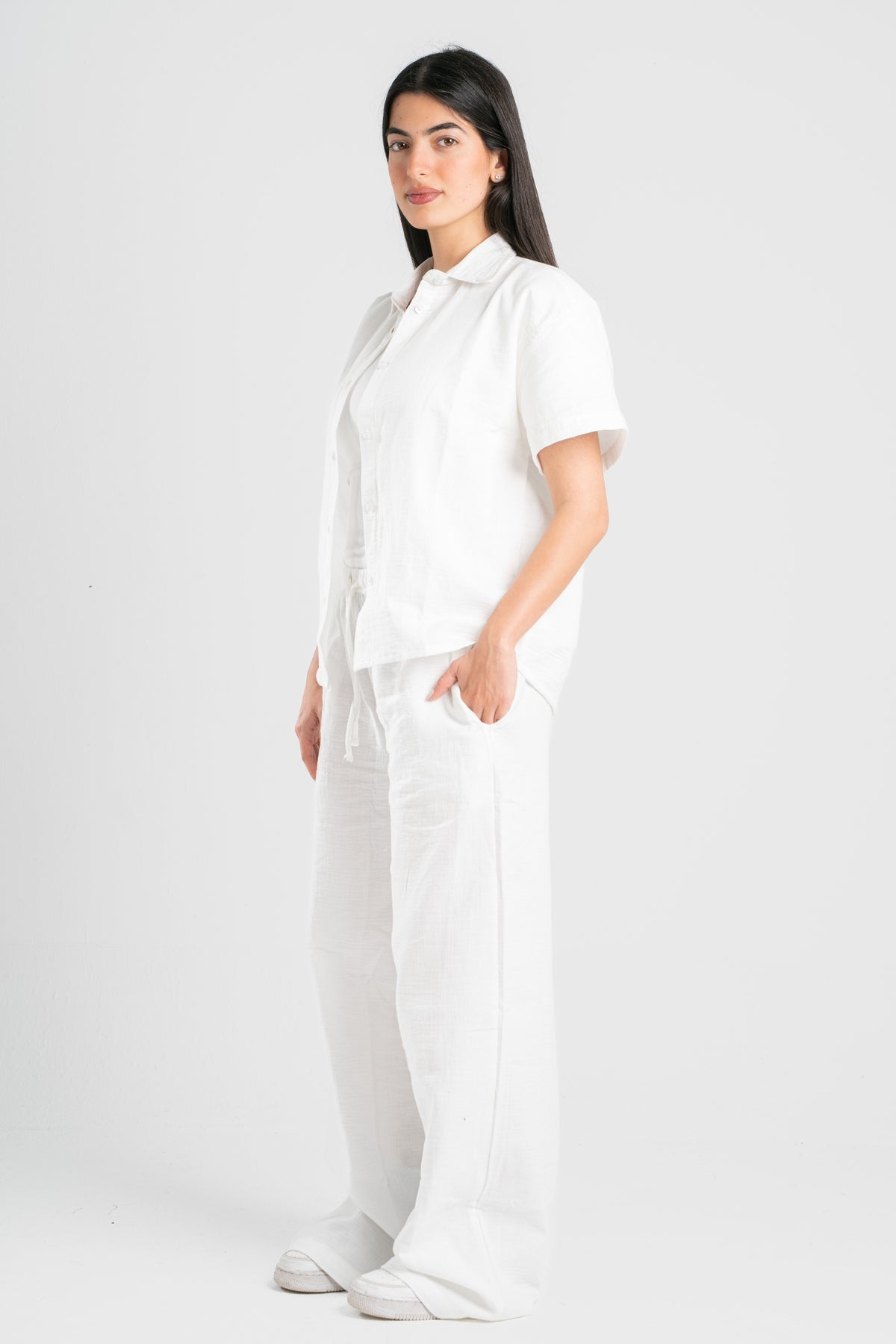 WOMEN LINEN-LOOK PANTS