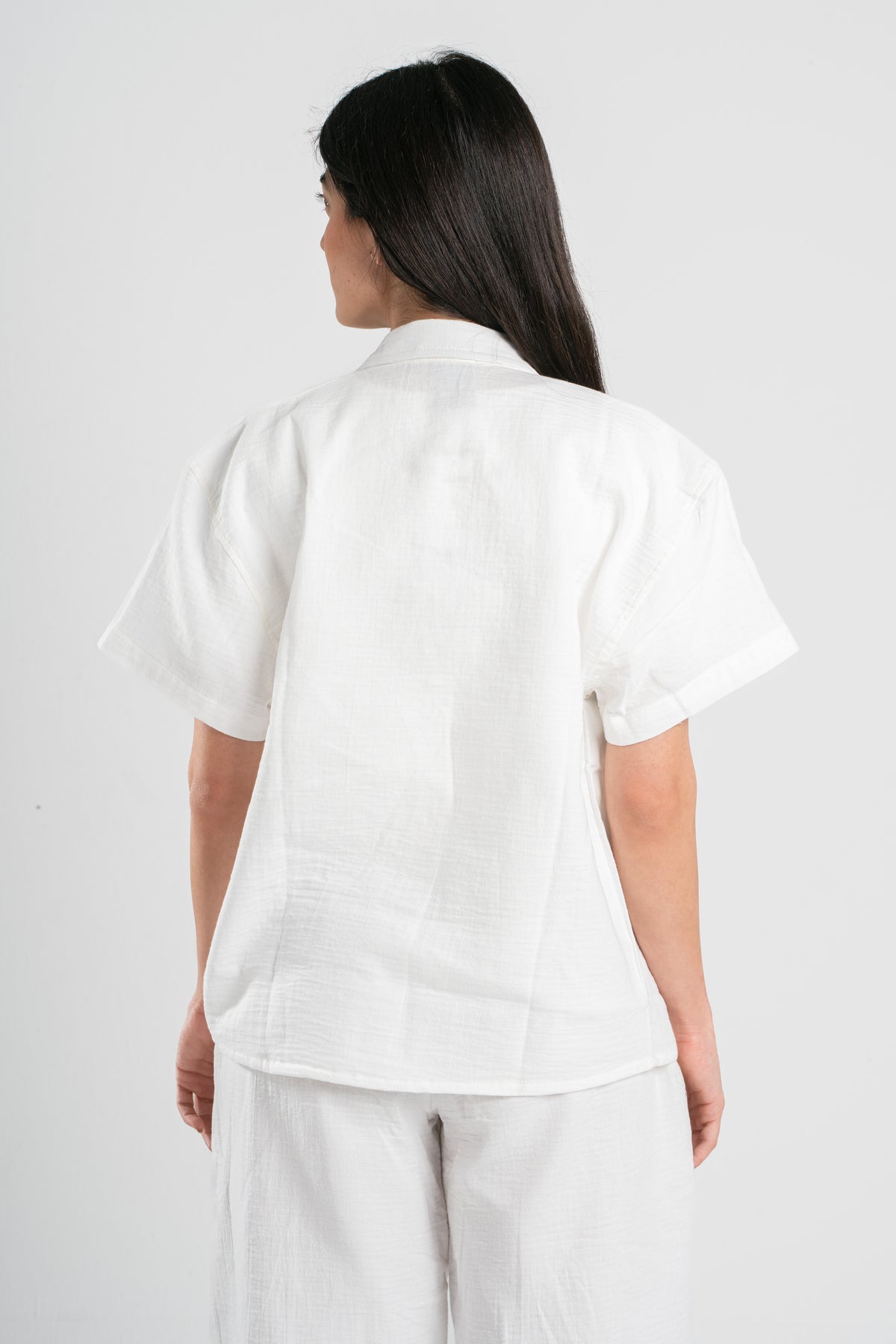 WOMEN LINEN-LOOK SHIRT