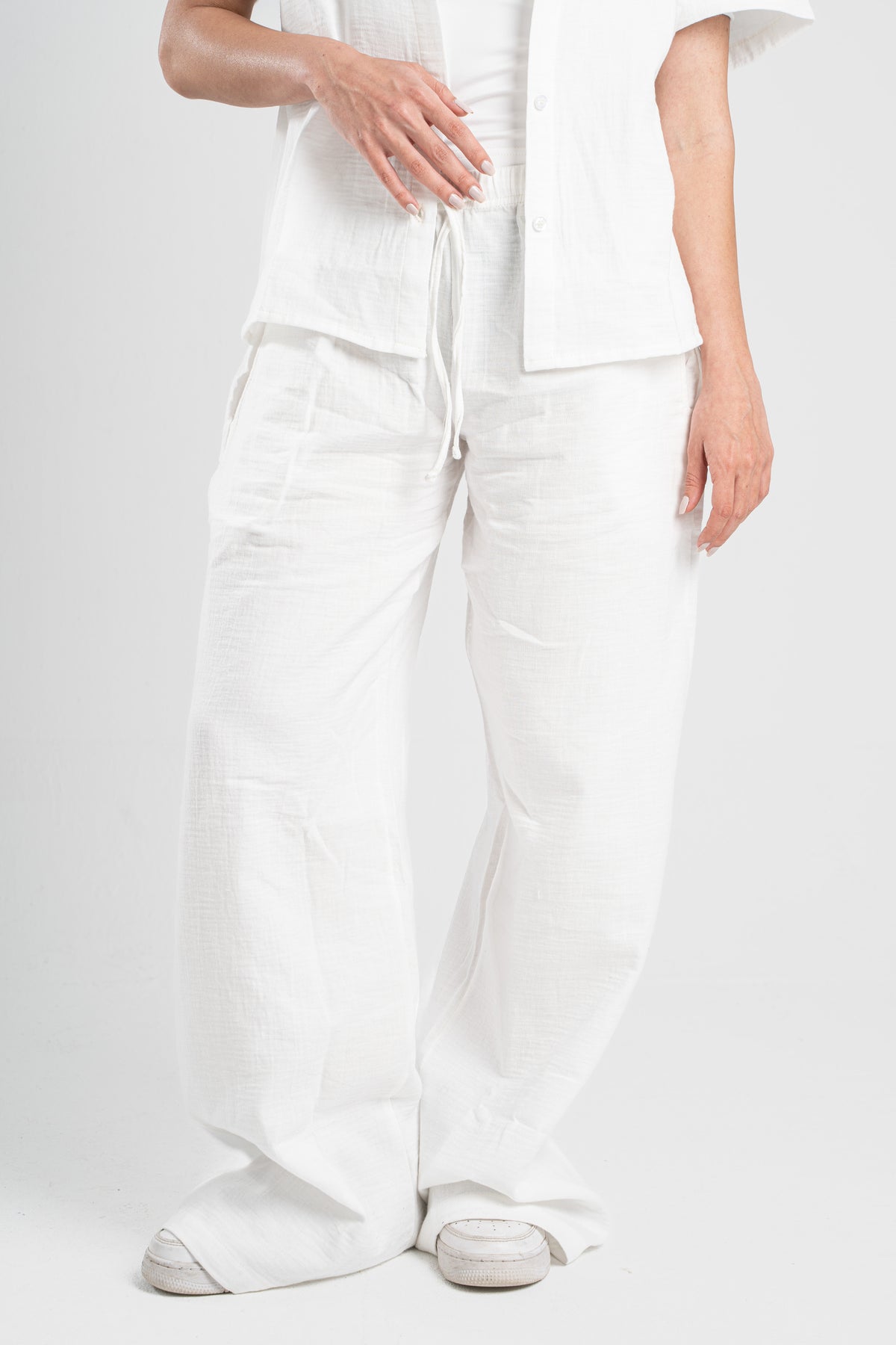 WOMEN LINEN-LOOK PANTS