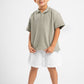 MINT GREEN LITTLE ONES LINE UP POLO TEE