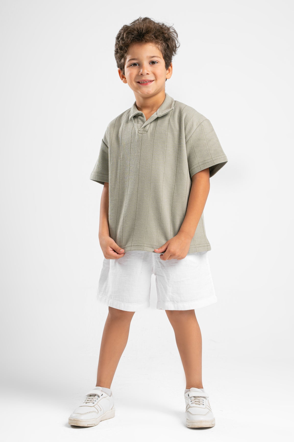 MINT GREEN LITTLE ONES LINE UP POLO TEE