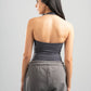 DARK GREY HALTER NECK BASIC TOP