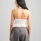 OFF WHITE HALTER NECK BASIC TOP