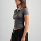 DARK GREY HALF ZIPPER TOP