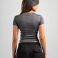 DARK GREY HALF ZIPPER TOP