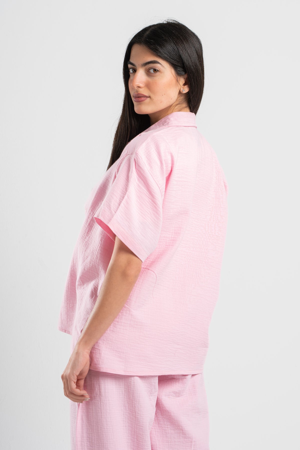 WOMEN LINEN-LOOK SHIRT
