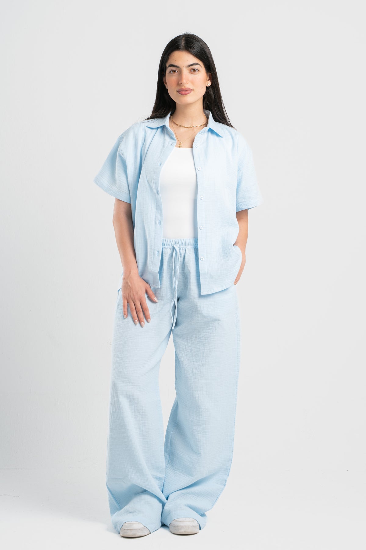 WOMEN LINEN-LOOK PANTS