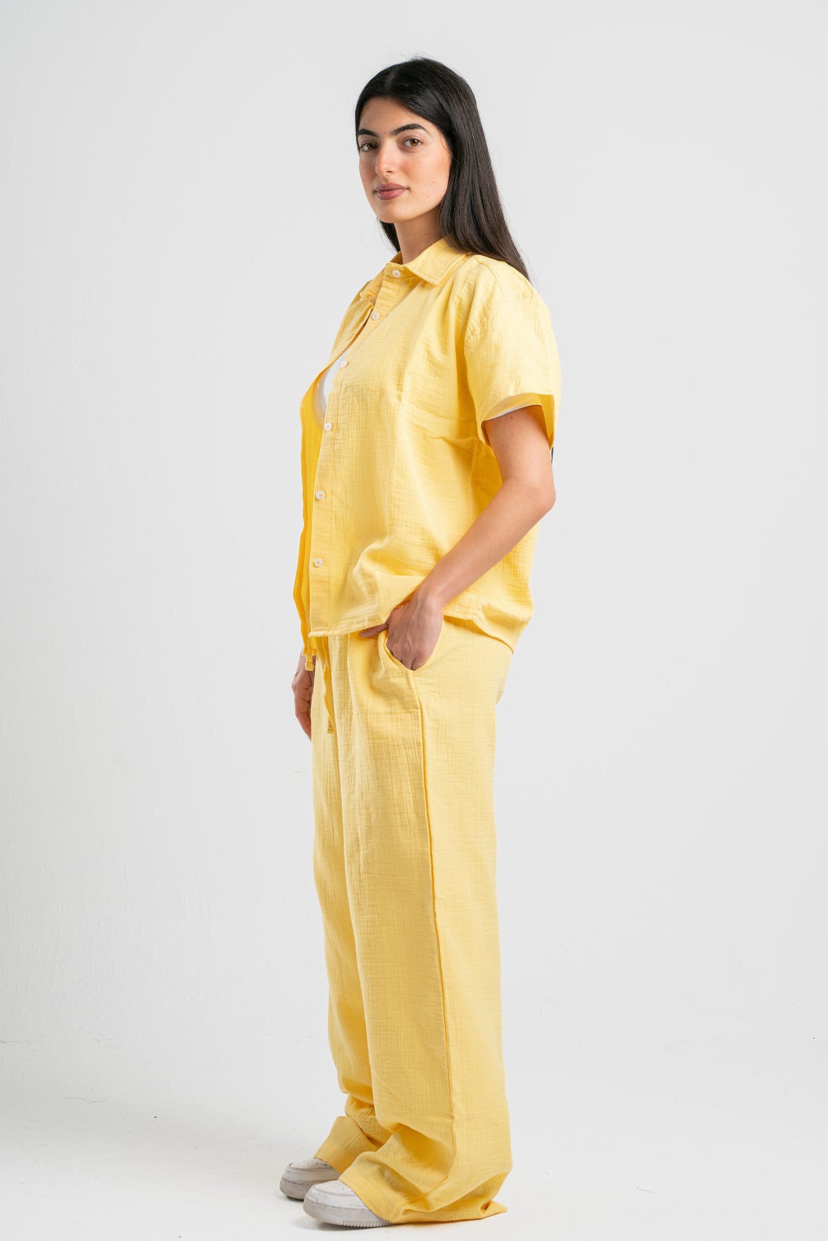 WOMEN LINEN-LOOK PANTS