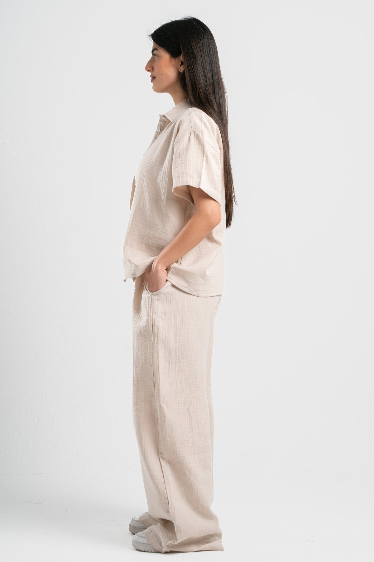 WOMEN LINEN-LOOK PANTS