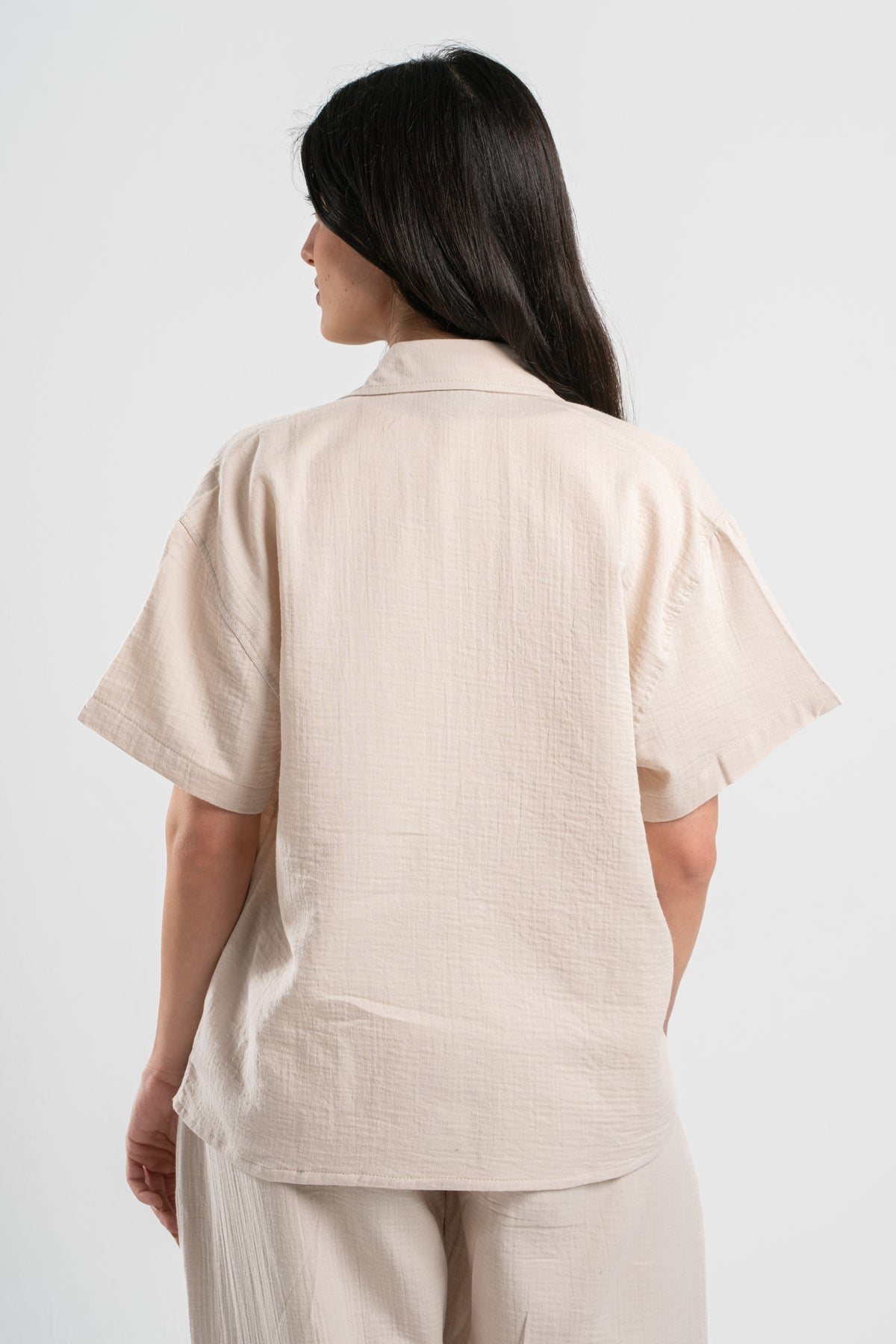 WOMEN LINEN-LOOK SHIRT