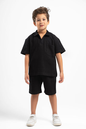 BLACK LITTLE ONES RIDGED SHORT