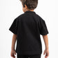 BLACK LITTLE ONES RIDGED BOX-TEE