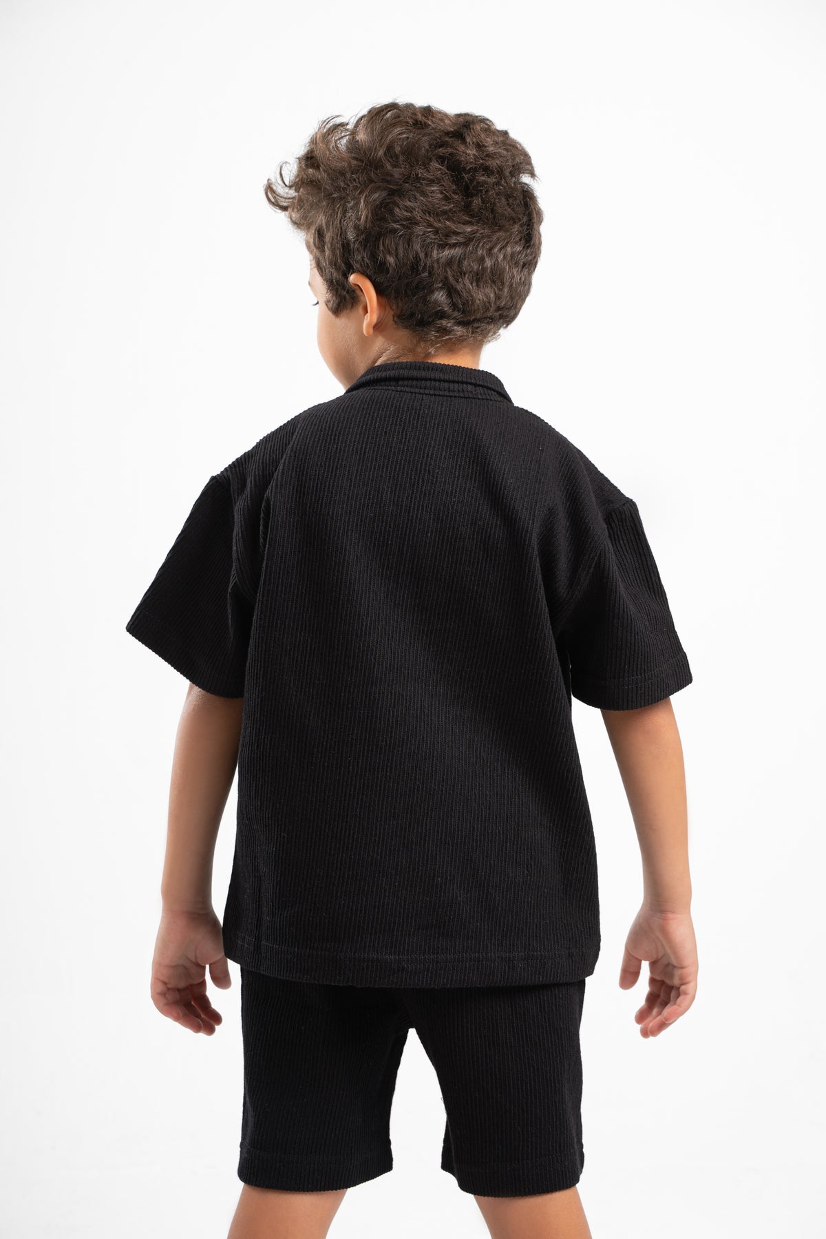 BLACK LITTLE ONES RIDGED BOX-TEE