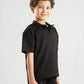 BLACK LITTLE ONES OPEN COLLAR POLO