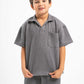 DARK GREY LITTLE ONES RIDGED BOX-TEE