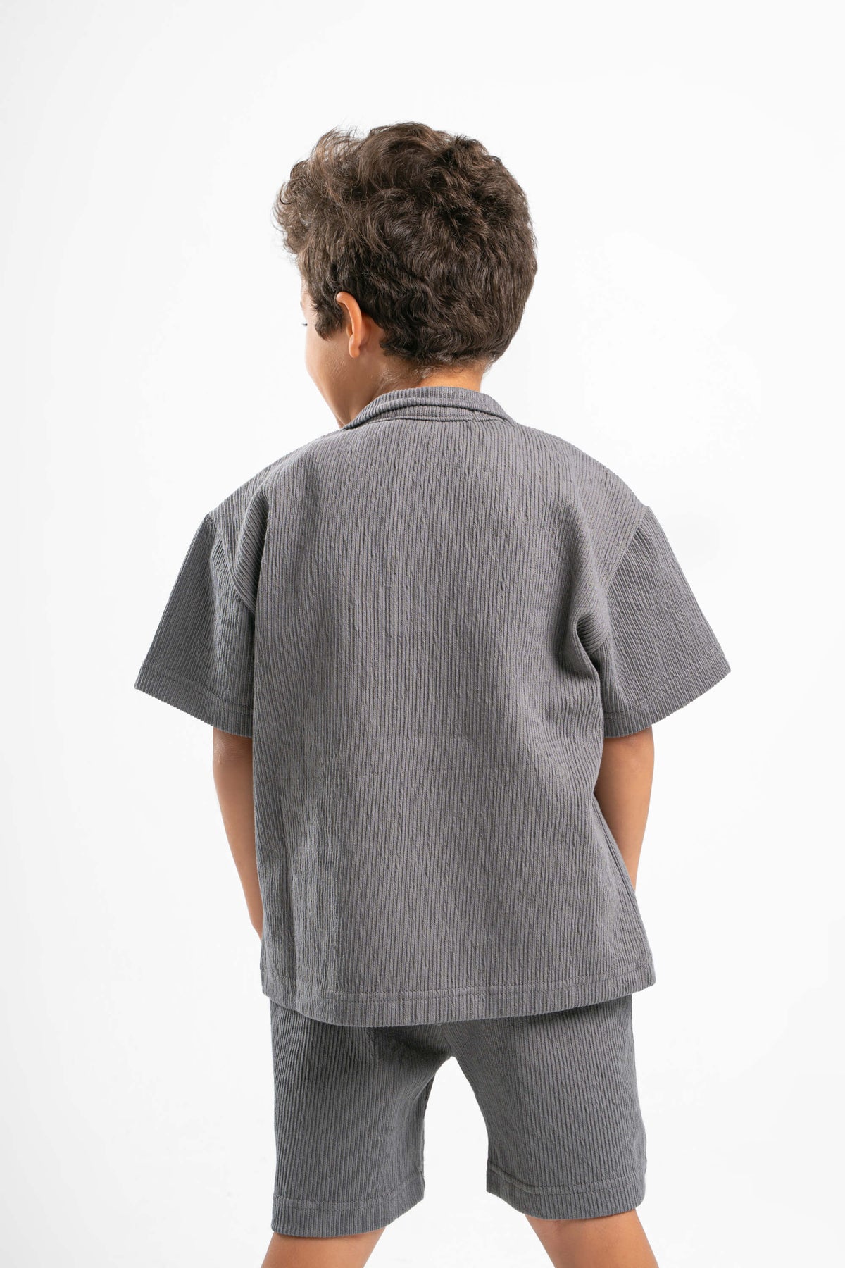DARK GREY LITTLE ONES RIDGED BOX-TEE