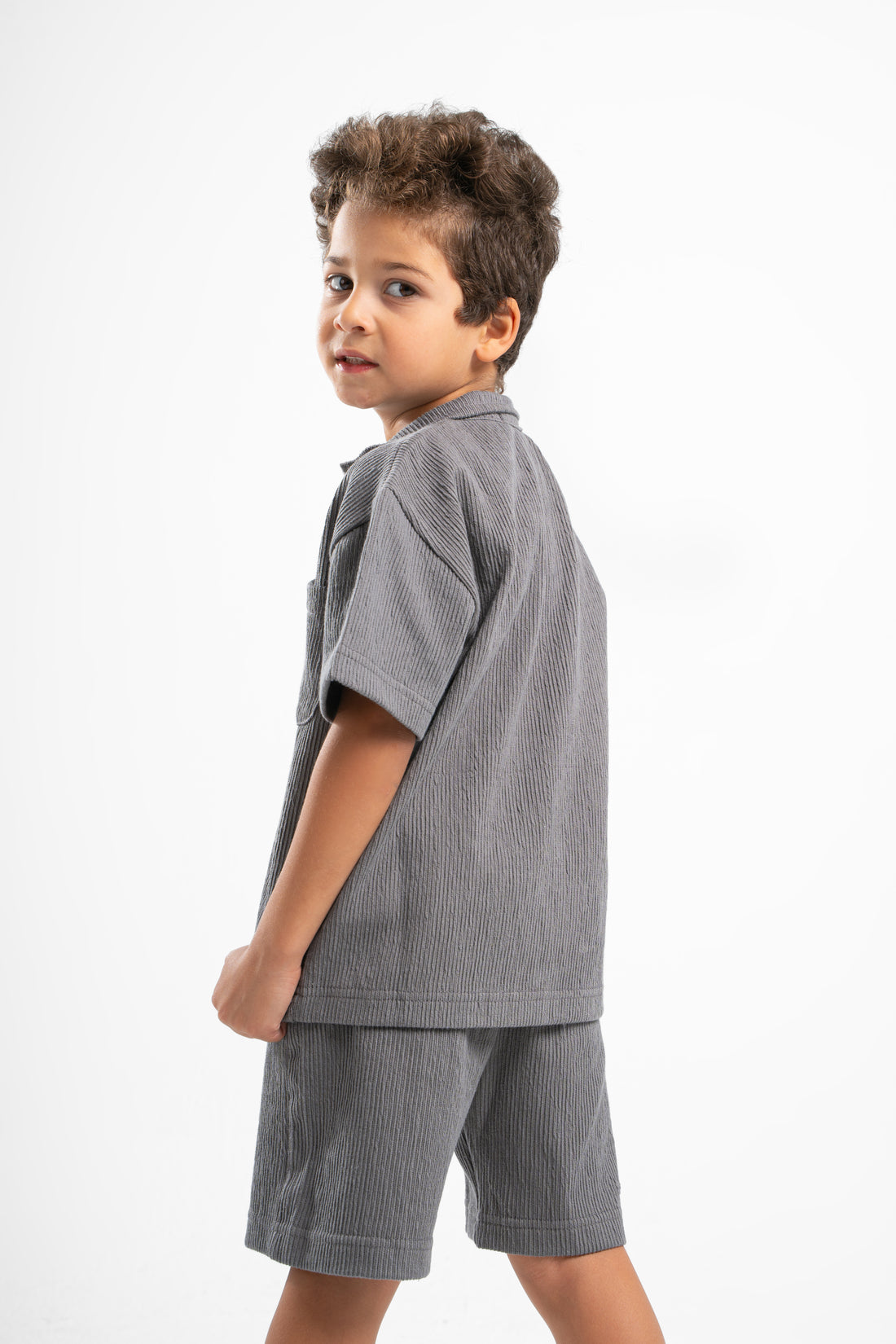 DARK GREY LITTLE ONES RIDGED SHORT