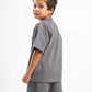 DARK GREY LITTLE ONES RIDGED BOX-TEE