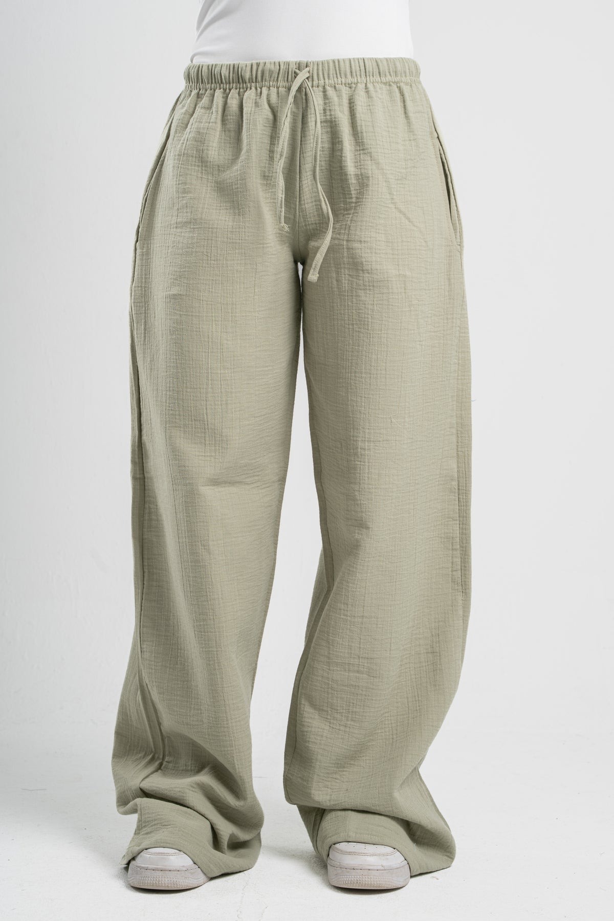 WOMEN LINEN-LOOK PANTS