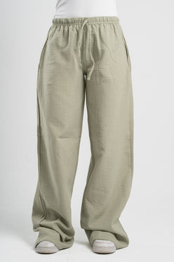 WOMEN LINEN-LOOK PANTS