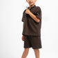 DARK BROWN LITTLE ONES RIDGED SHORT