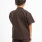 DARK BROWN LITTLE ONES RIDGED BOX-TEE