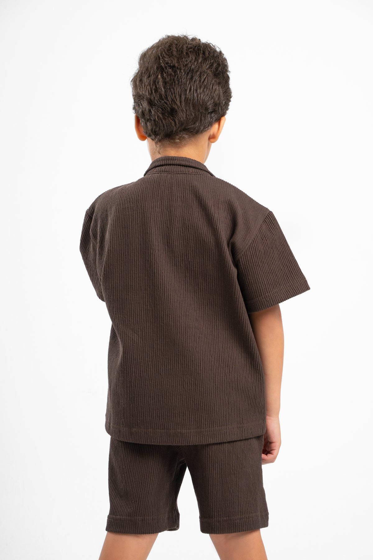 DARK BROWN LITTLE ONES RIDGED BOX-TEE