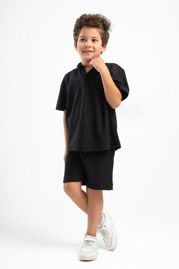 BLACK LITTLE ONES MINIMAL RIBBED SHORT