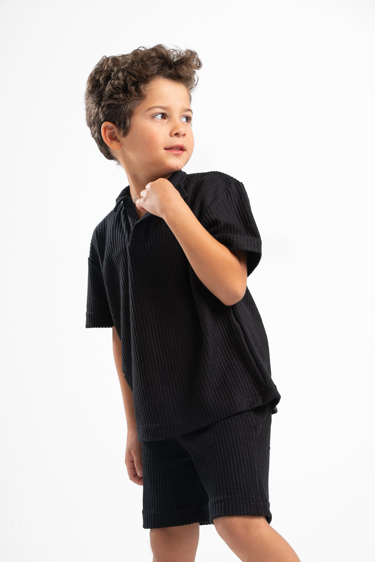BLACK LITTLE ONES MINIMAL RIBBED SHORT
