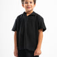 BLACK LITTLE ONES MINIMAL RIBBED BOX-TEE