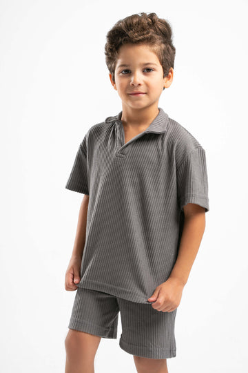 GREY LITTLE ONES MINIMAL RIBBED SHORT