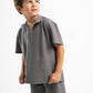 GREY LITTLE ONES MINIMAL RIBBED BOX-TEE