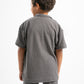 GREY LITTLE ONES MINIMAL RIBBED BOX-TEE