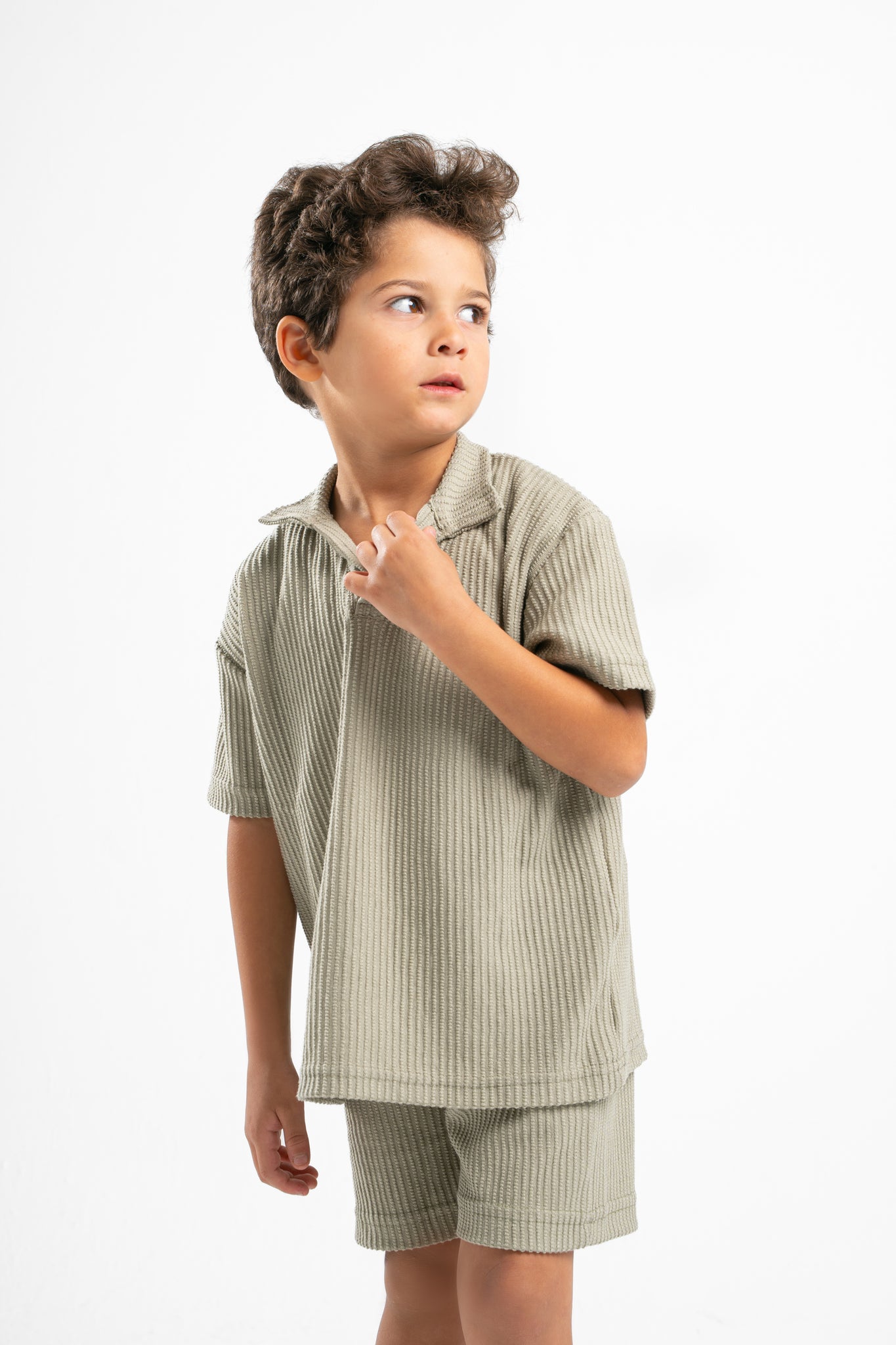 MINT GREEN LITTLE ONES MINIMAL RIBBED BOX-TEE